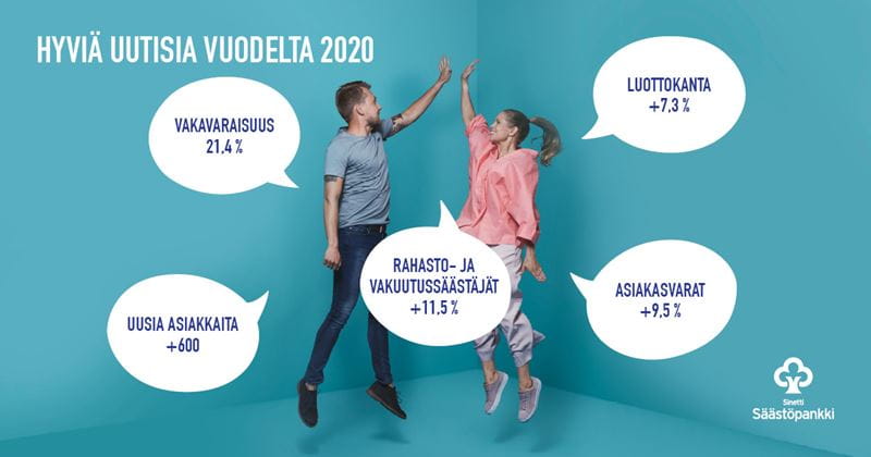 Säästöpankki Sinetti - Hyviä uutisia vuodelta 2020.