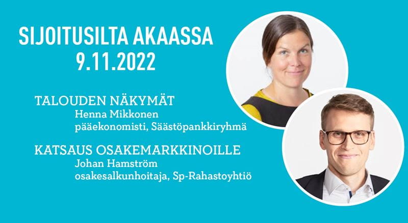 Sijoitusilta Akaassa 9.11.2022.
