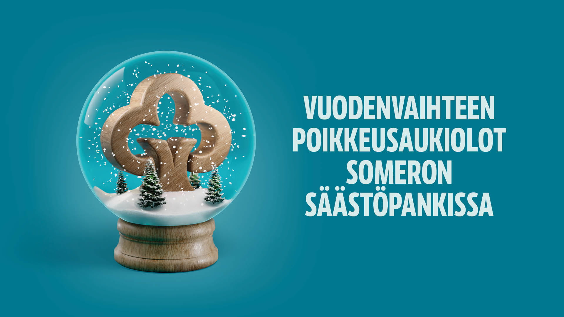 Kuvituskuva, jossa Säästöpankin lumisadepallo.