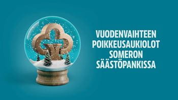 Kuvituskuva, jossa Säästöpankin lumisadepallo.