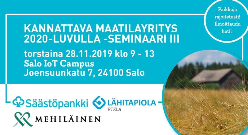 Kannattava maatilayritys 2020-luvulla –seminaari III