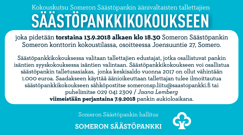 Someron SP Säästöpankkikokous
