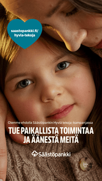 Säästöpankin Hyviä tekoja -kampanjan somekuva.