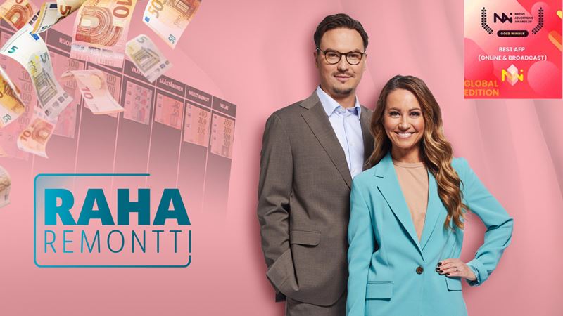 Säästöpankki on pääyhteistyökumppanina Raharemontti-ohjelmassa, joka palkittiin Native Advertising Awardsissa.