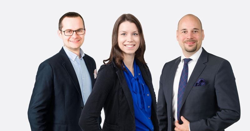 Länsi-Uudenmaan Säästöpankin Yksityispankkiirit: Iiro Koljonen, Marianna Hartikainen, Petri Kukkanen.